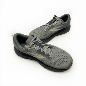 Brooks Ghost 16 Mens Size 10.5 Gray Black Yellow Athletic Running Shoes Sneakers